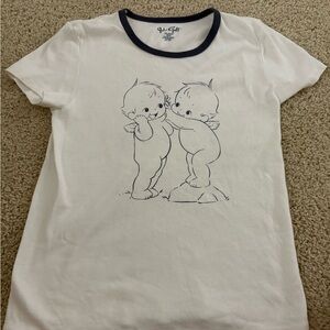 Brandy White T-Shirt with Cartoon Print